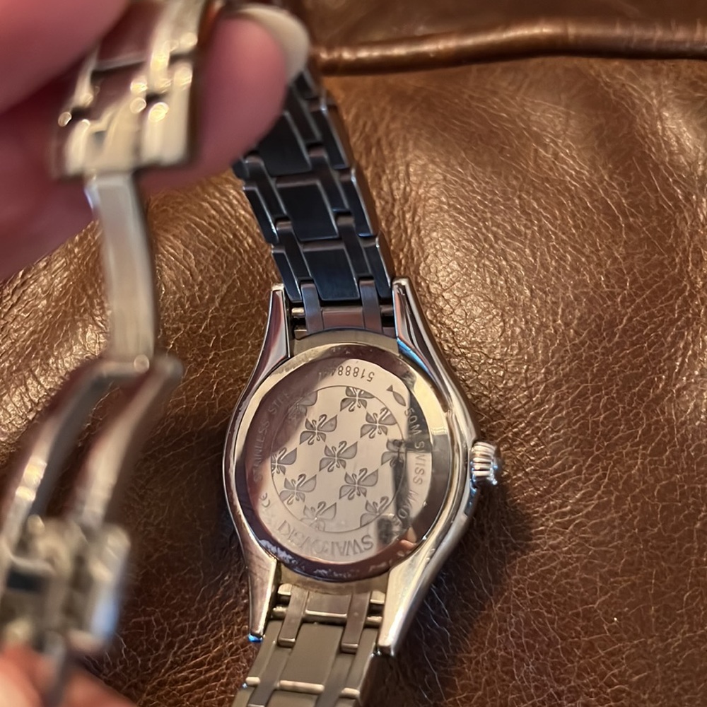 Swarovski Alegria 33mm SS Black Crystal Bezel Watch - Picture 12 of 14